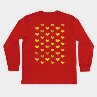 Little Golden Hearts Kids Long Sleeve T-Shirt